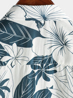 Camisa hawaiana de playa de manga corta con botones y estampado floral 100 % algodón para hombre
