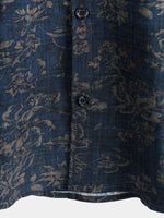 Camisa de manga corta con bolsillo y estampado floral retro de verano para hombre