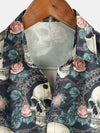 Camisa de manga corta con calavera punk rock de verano para hombre