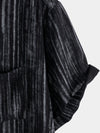 Camisa de manga corta transpirable con bolsillo y rayas negras para hombre