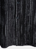 Camisa de manga corta transpirable con bolsillo y rayas negras para hombre