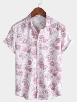 Camisa hawaiana de manga corta con estampado floral para hombre