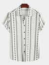 Camisa de algodón de manga corta con botones retro estilo años 70 para hombres ideal para el verano.