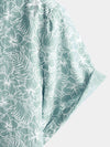 Camisa de playa de manga corta de algodón con estampado floral de verano para hombre