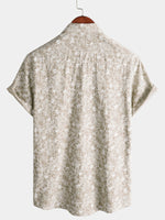Camisa hawaiana de manga corta de algodón con estampado floral de verano para hombre