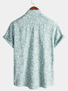 Camisa de playa de manga corta de algodón con estampado floral de verano para hombre