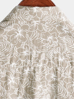 Camisa hawaiana de manga corta de algodón con estampado floral de verano para hombre