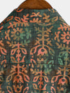 Camisa de verano de manga corta con estampado retro para hombre