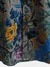 Camisa de manga corta transpirable con estampado floral retro para hombre