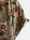 Camisa retro ligera de manga corta con estampado floral para hombre