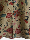 Camisa retro ligera de manga corta con estampado floral para hombre