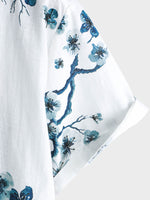 Camisa de manga corta con botones de verano Blossom para hombre