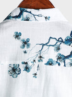 Camisa de manga corta con botones de verano Blossom para hombre