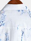 Camisa informal de manga corta con estampado floral elegante para hombre