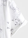 Camisa informal de manga corta con estampado de bambú para hombre