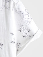 Camisa informal de manga corta con estampado de bambú para hombre