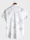 Camisa informal de manga corta con estampado de bambú para hombre