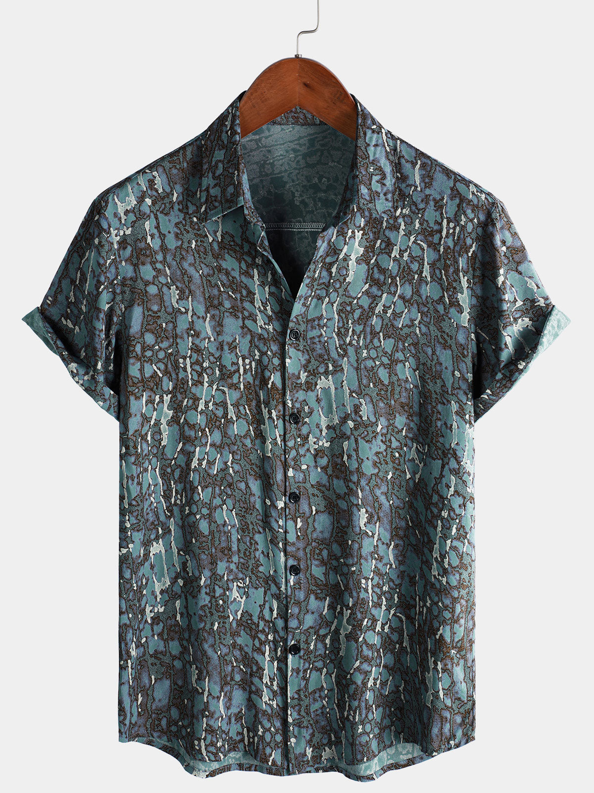 Camisa hawaiana de manga corta para playa de verano para hombre