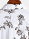Camisa informal de manga corta de algodón con estampado floral para hombre