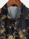 Camisa de manga corta de algodón con estampado floral para hombre