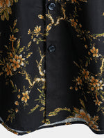 Camisa de manga corta de algodón con estampado floral para hombre