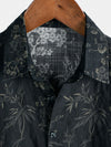 Camisa informal elegante de manga corta con estampado floral retro para hombre