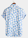 Camisa de manga corta casual de flores para hombres