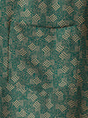 Camisa de manga corta con bolsillo verde y estampado geométrico retro para hombre