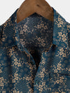 Camisa de verano con bolsillo y estampado retro para hombre
