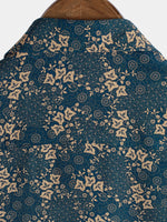 Camisa de verano con bolsillo y estampado retro para hombre