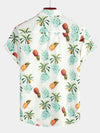 Camisa hawaiana de manga corta con estampado de piñas para hombre