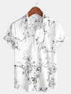 Camisa hawaiana playera blanca con estampado floral para hombre