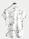 Camisa hawaiana playera blanca con estampado floral para hombre