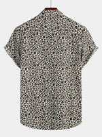 Camisa de manga corta con estampado de leopardo para hombres estilo rockero ideal para un look atrevido