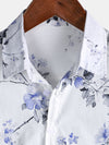 Camisa informal de verano de manga corta con estampado floral para hombre