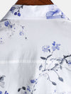 Camisa informal de verano de manga corta con estampado floral para hombre