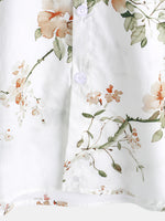 Camisa hawaiana de algodón con estampado floral de manga corta para hombre