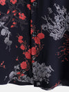 Camisa informal de manga corta con estampado floral de rayón para hombre