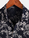 Camisa informal de manga corta con estampado floral para hombre para vacaciones de verano