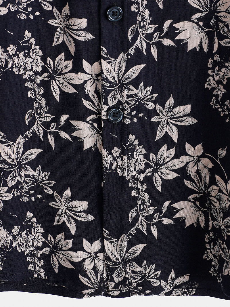 Camisa informal de manga corta con estampado floral para hombre para vacaciones de verano