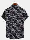 Camisa informal de manga corta con estampado floral para hombre para vacaciones de verano
