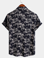 Camisa informal de manga corta con estampado floral para hombre para vacaciones de verano