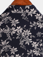 Camisa informal de manga corta con estampado floral para hombre para vacaciones de verano