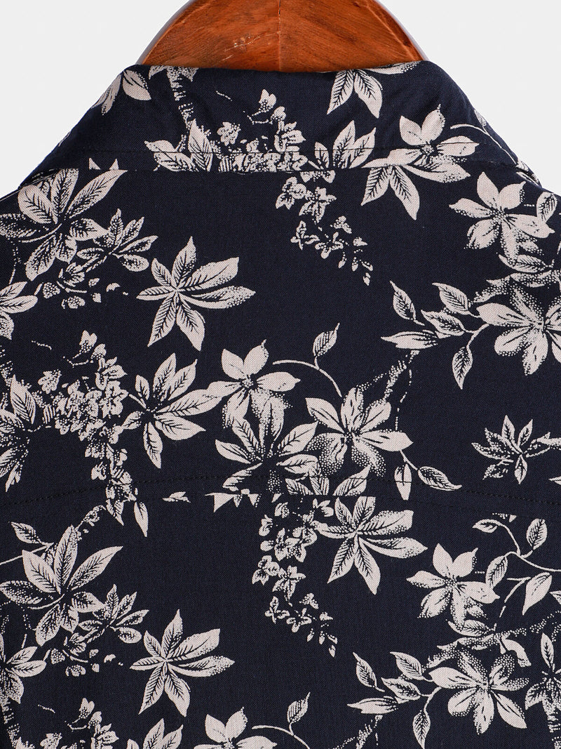 Camisa informal de manga corta con estampado floral para hombre para vacaciones de verano