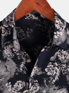 Camisa de manga corta de verano con estampado floral de rayón para hombre