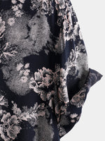 Camisa de manga corta de verano con estampado floral de rayón para hombre