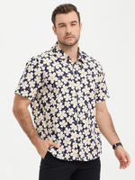 Camisa de manga corta casual de flores para hombres