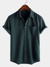 Camisa informal de manga corta para playa de verano con diseño de gofre para hombre