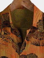 Camisa hawaiana de manga corta transpirable con estampado floral retro para hombre