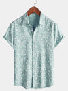 Camisa de playa de manga corta de algodón con estampado floral de verano para hombre